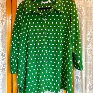 COPY - Polka Dot Top with Ruched Sleeves